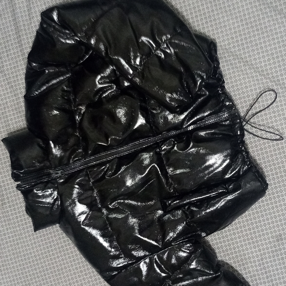 AWESOME Shiny Black PUFFER JACKET or COAT!! Like New!!